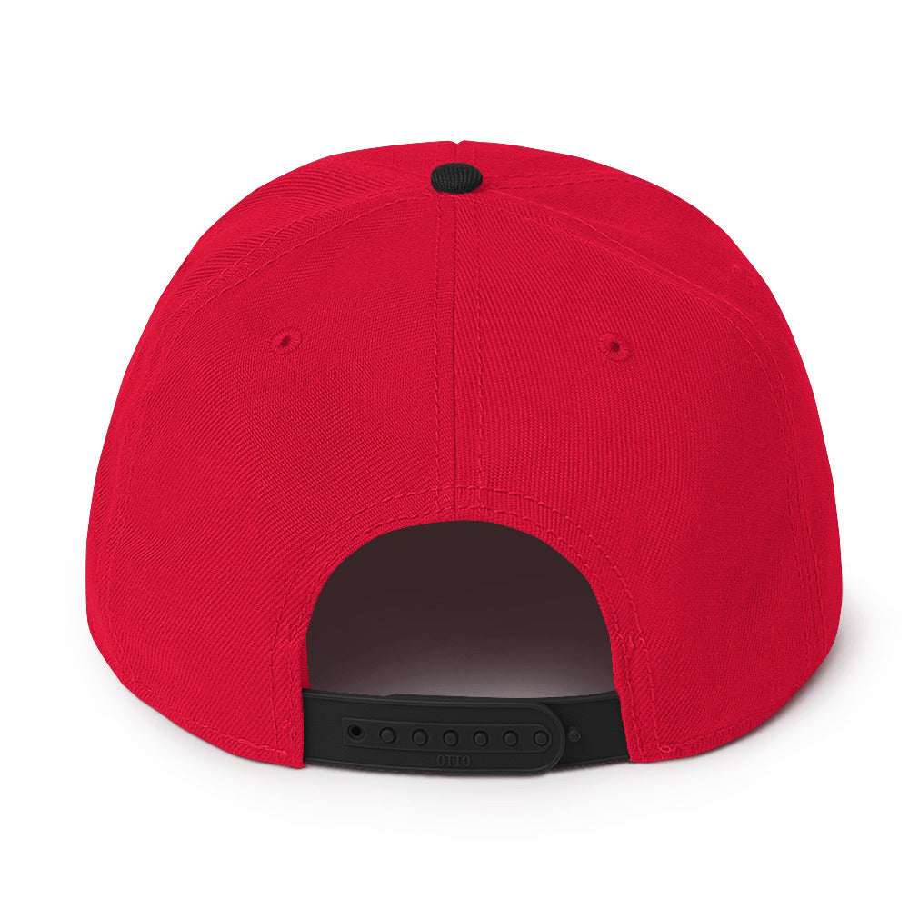 Upside-down Vandals Snapback Hat - Red
