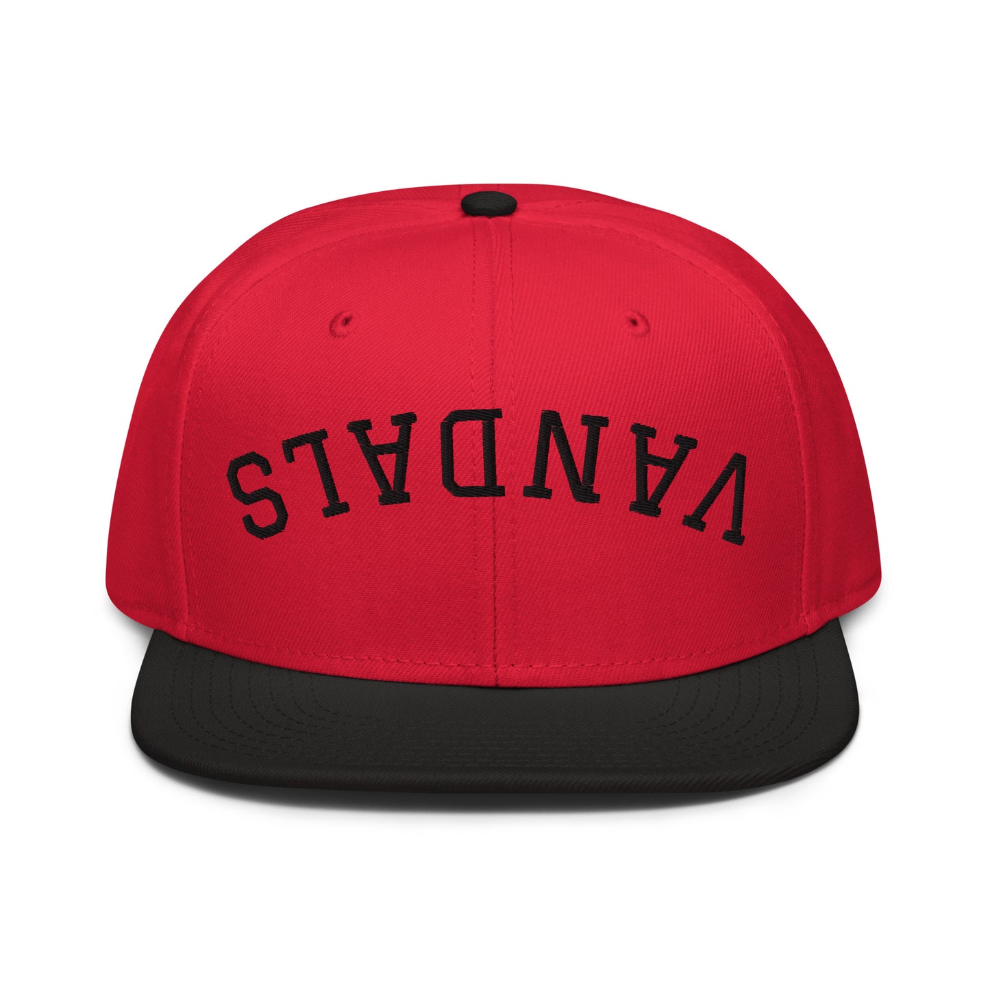 Upside-down Vandals Snapback Hat - Red