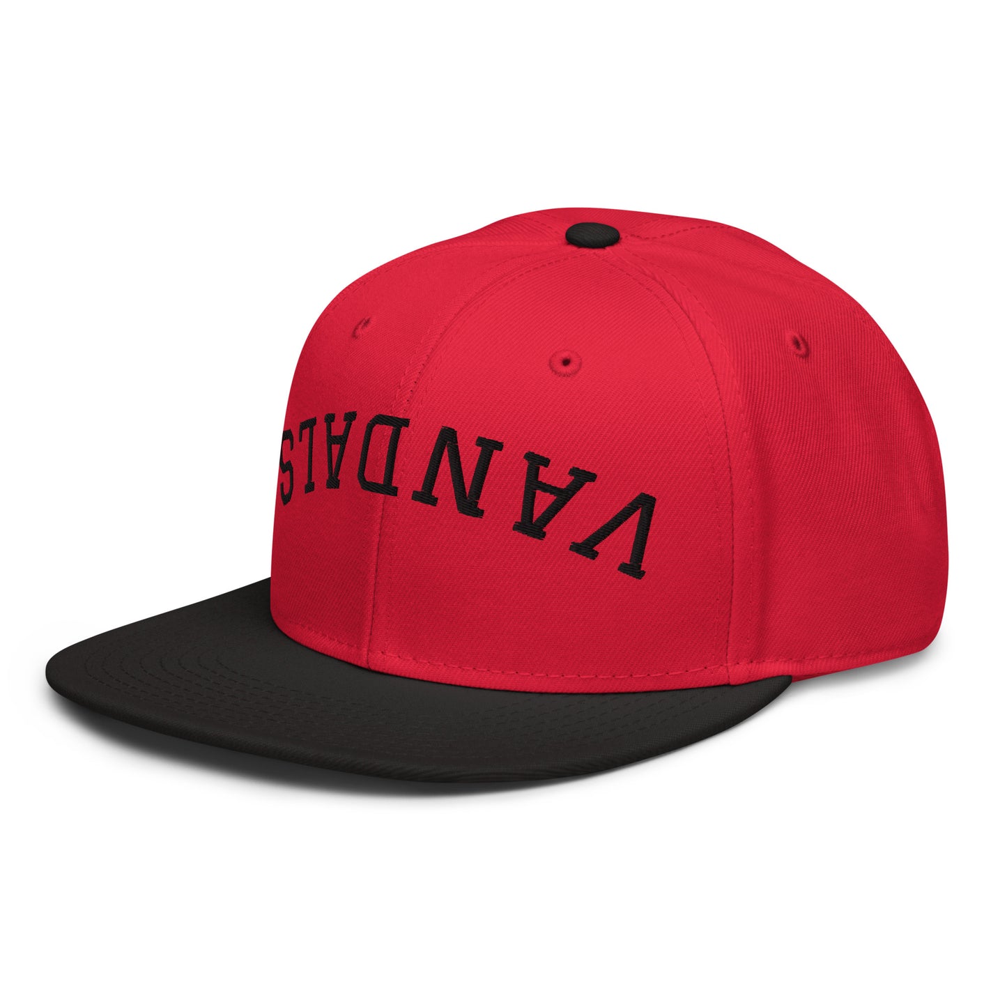 Upside-down Vandals Snapback Hat - Red