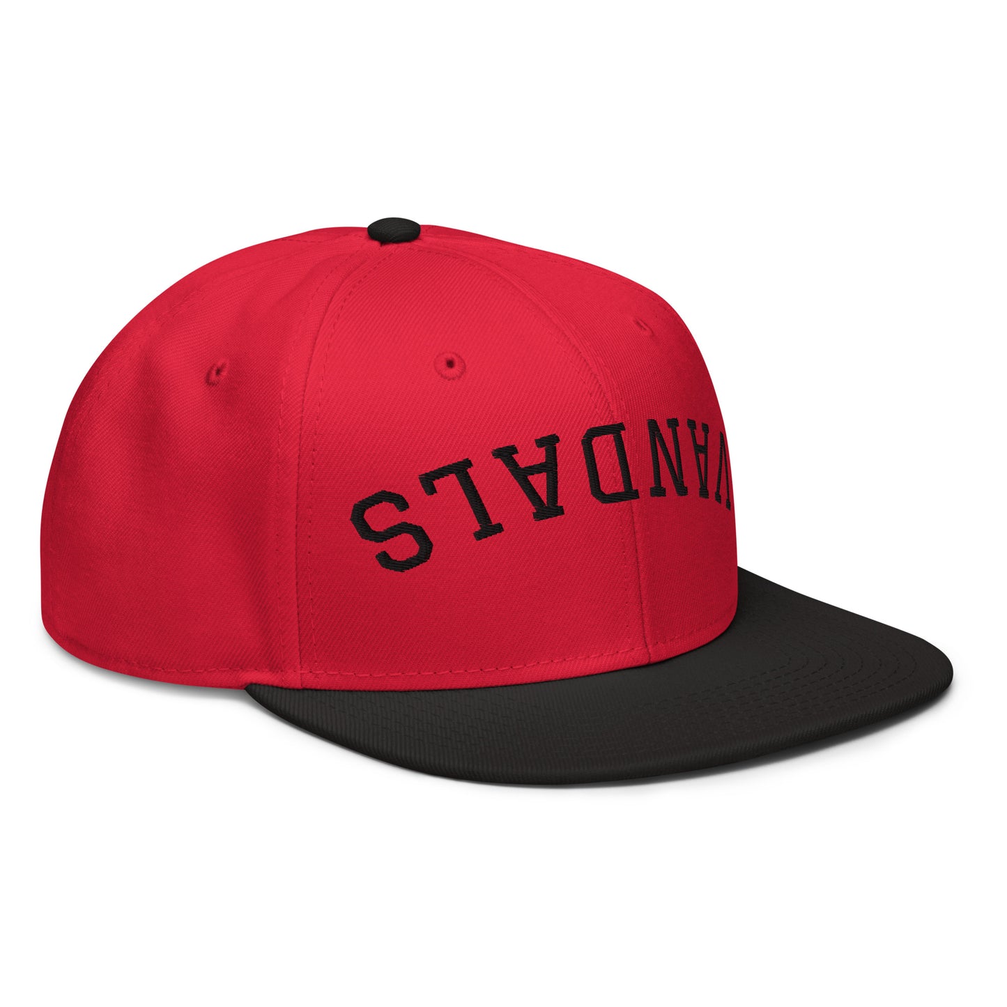 Upside-down Vandals Snapback Hat - Red