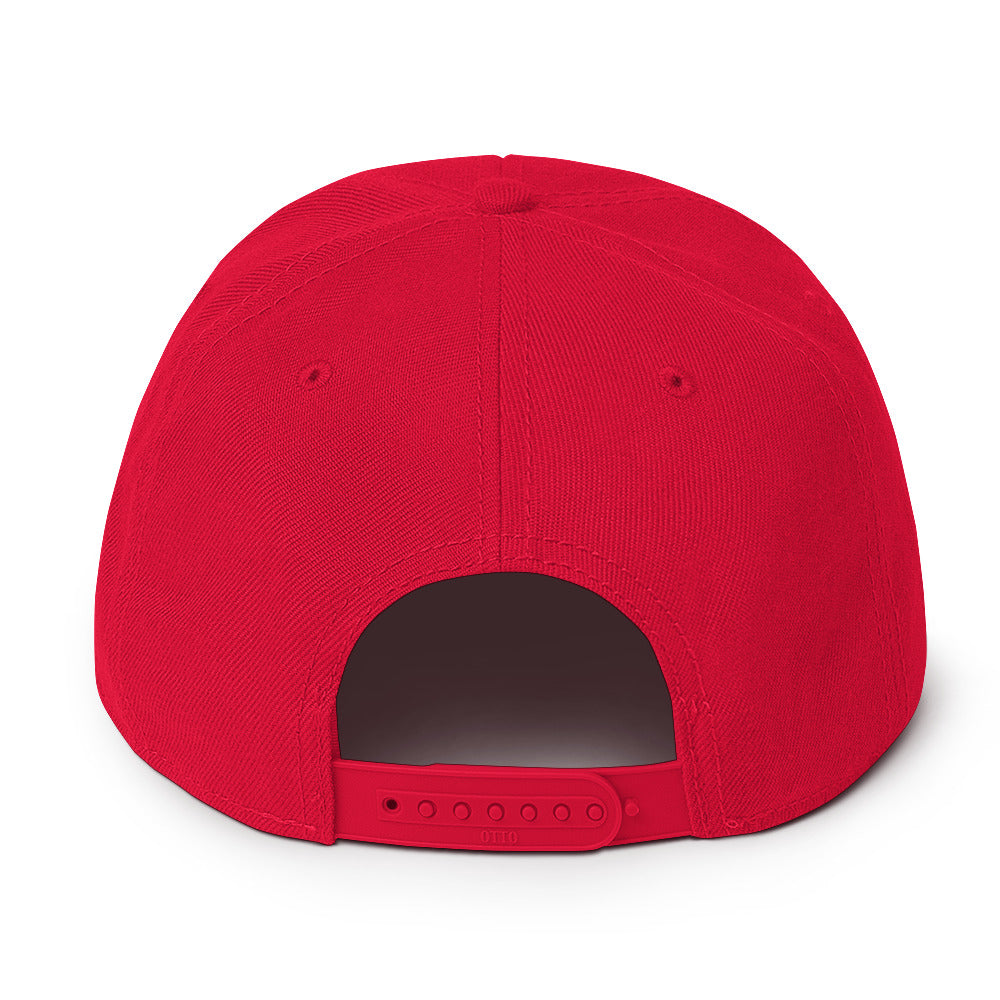 Upside-down Vandals Snapback Hat - Red