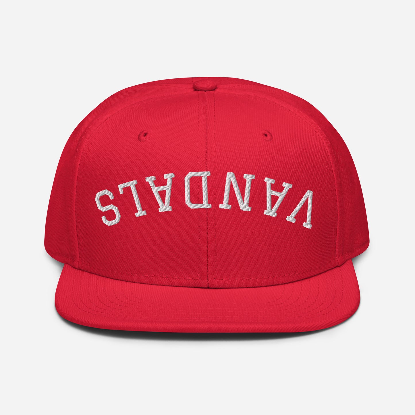 Upside-down Vandals Snapback Hat - Red