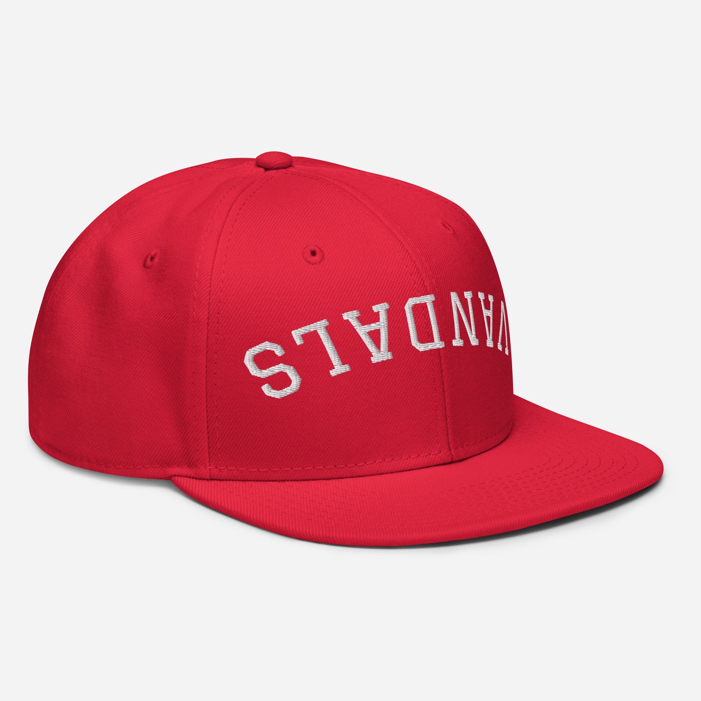 Upside-down Vandals Snapback Hat - Red
