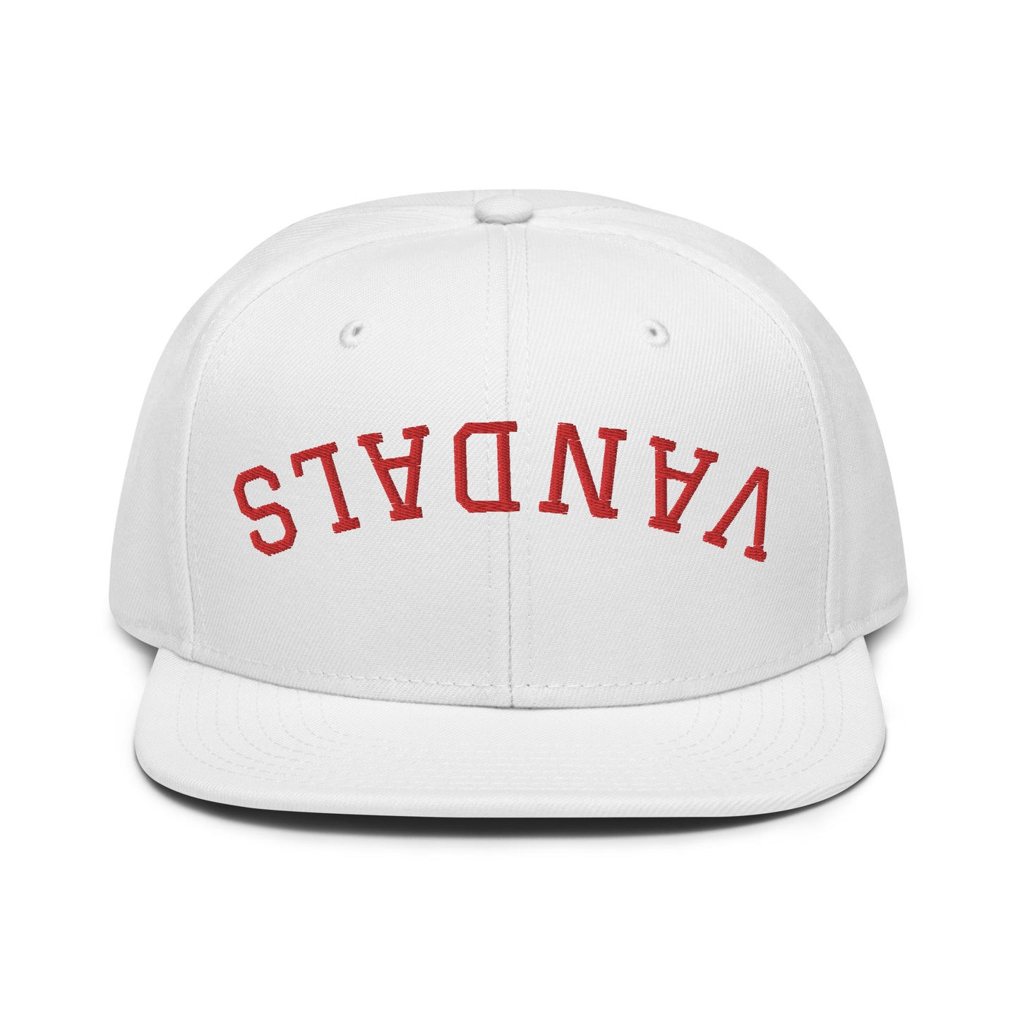 Upside-down Vandals Snapback Hat - Red