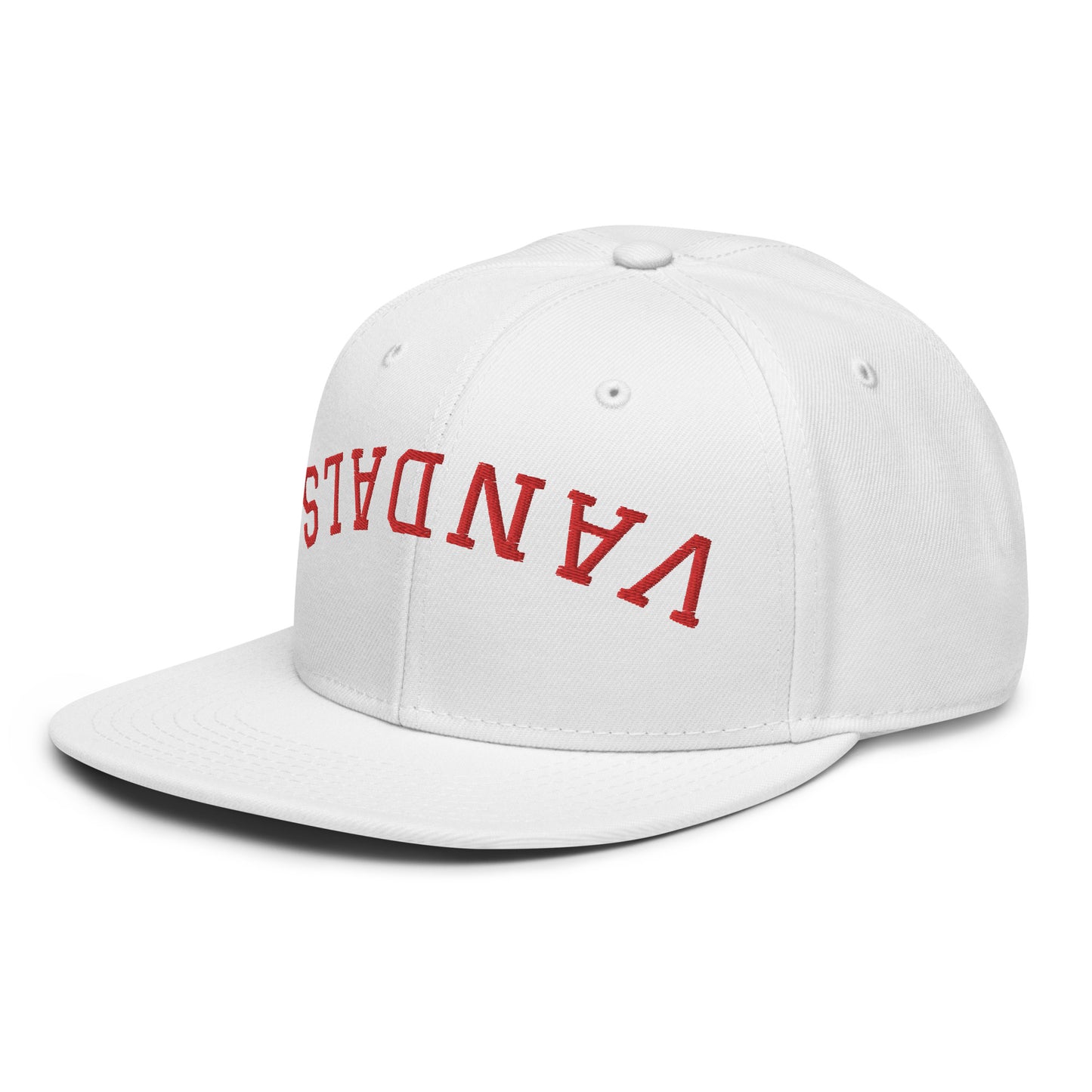 Upside-down Vandals Snapback Hat - Red