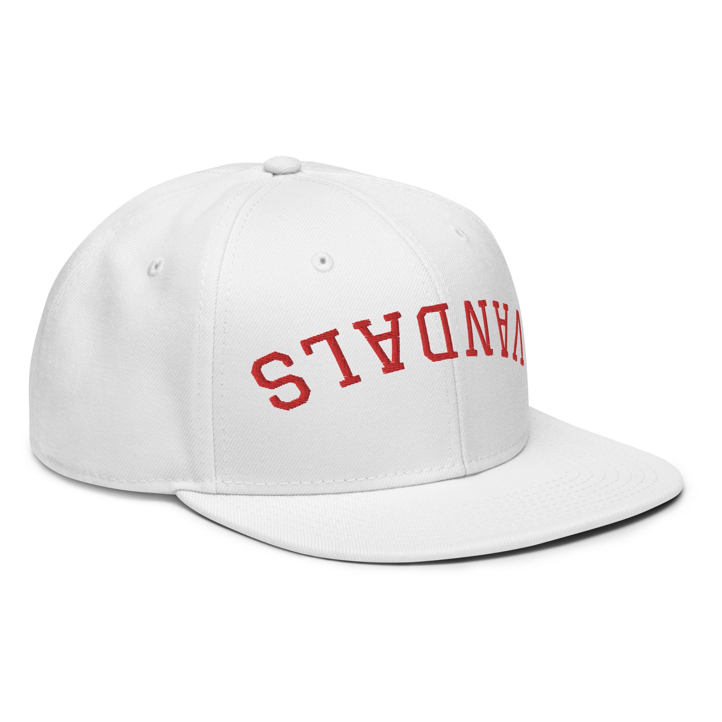 Upside-down Vandals Snapback Hat - Red