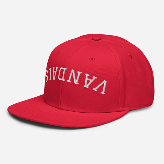 Upside-down Vandals Snapback Hat - Red